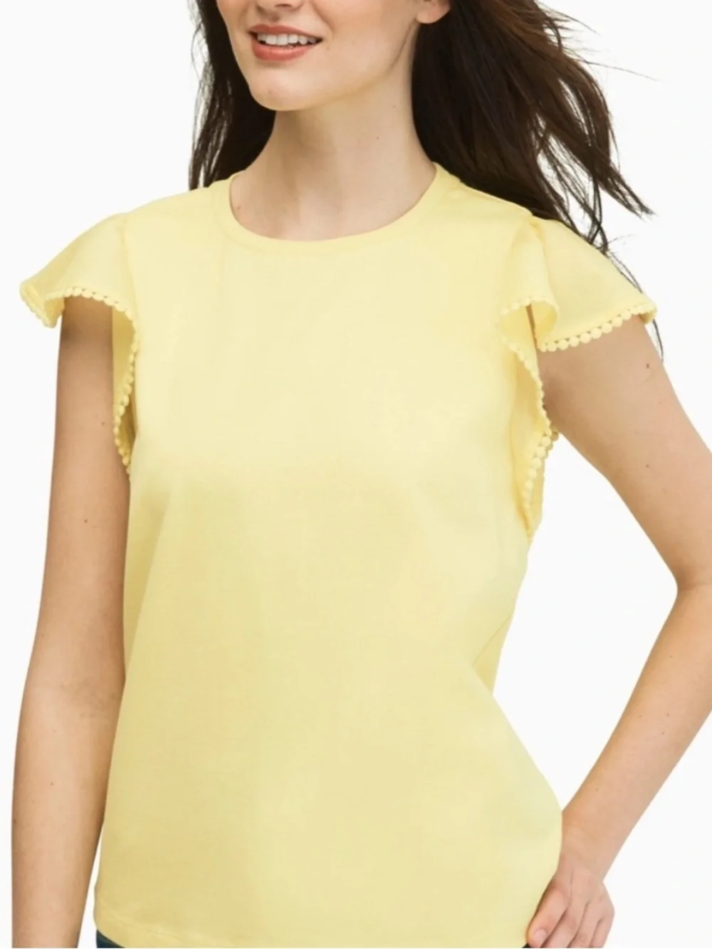 Kate Spade Yellow Ruffle Sleeve Top Size S